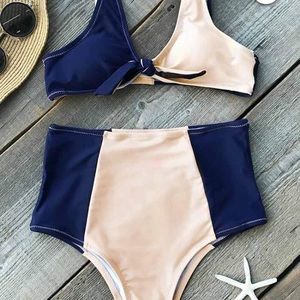 Two-tone High Waist Bikini